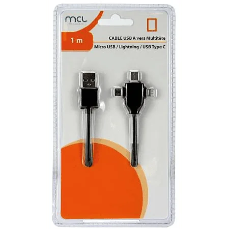 MCL Samar Câble USB-A vers Multitête - 1m - Noir# — vue 2