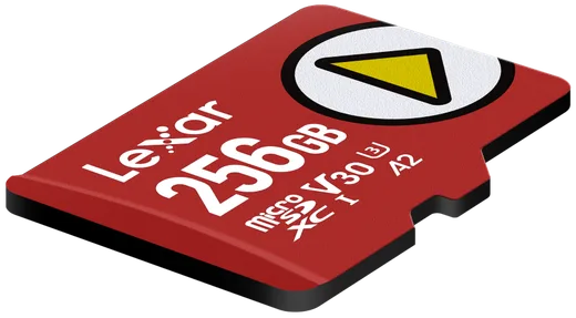 Lexar Micro SDXC 256Go Class 10 U3 V30 A2 LMSPLAY256G-BNSNG — vue 3