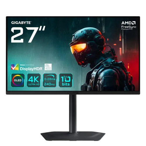 Gigabyte MO27U2 - 27" QD-OLED 4K 240Hz 0.03ms USB-C G-Sync Compatible — vue 1