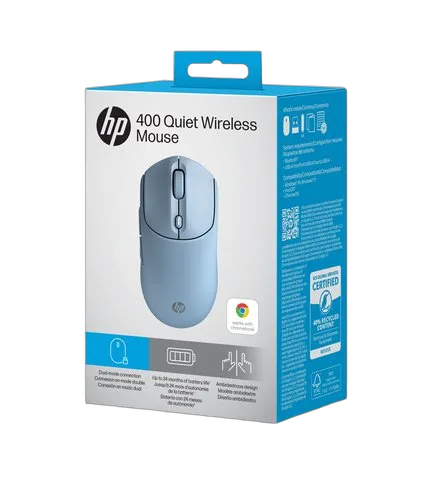HP 400 Quiet Blue Wireless Mouse EURO — vue 13