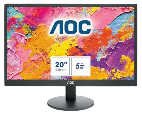AOC e2070Swn/19.5"LED 1600x900 VGA 5ms blk — vue 1