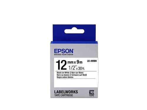 Epson TAPE LK-4WBN STD BLK-/WHT 12/9 — vue 1