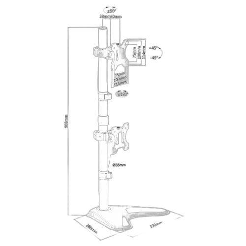 NewStar Flat Screen Desk Mount stand — vue 3