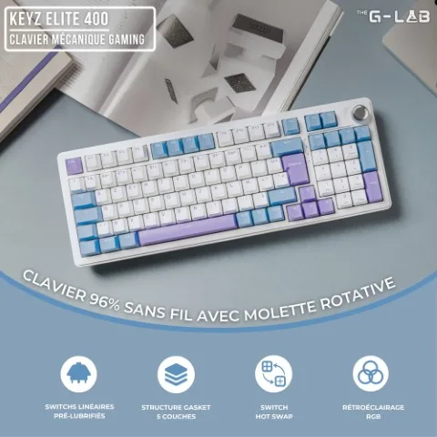 The G-LAB Keyz Elite 400 White Blue — vue 3