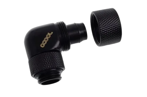 Alphacool Eiszapfen Fitting compression - 13/10mm - 90° rotatif G1/4 - Pack de 4 - Noir — vue 4