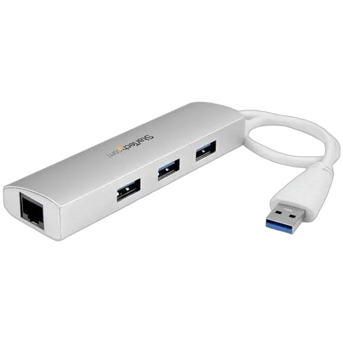 StarTech 3 Port Portable USB 3.0 Hub plus GbE — vue 1