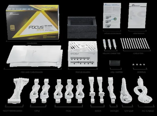 Seasonic ATX 850W 80+ Gold - FOCUS-GX-850-V4-WHITE — vue 6
