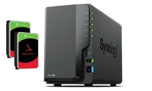 Synology DS224+ avec 2 disques Ironwolf 4 To ST4000VN006 — vue 1