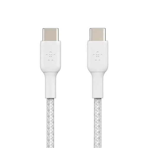 Belkin USB-C to USB-C Cable Braided 1M White — vue 3