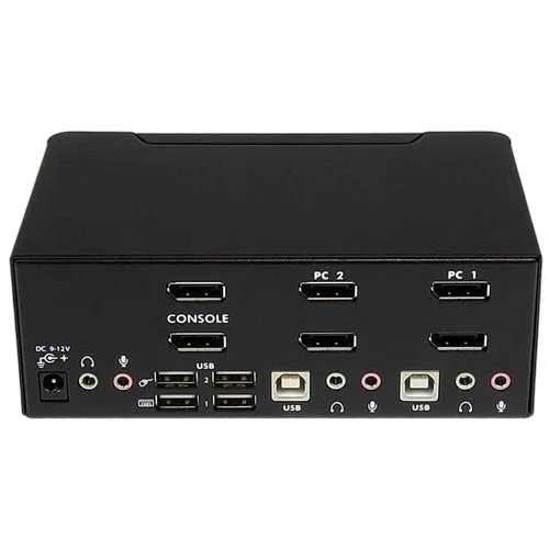StarTech KVM DisplayPort Dual Monitor 2 Port 4K — vue 3