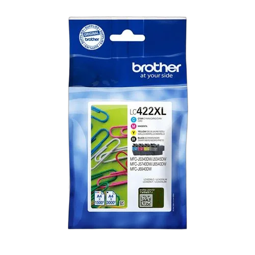 Brother Pack LC422XLVAL (Noir/Cyan/Magenta/Jaune) — vue 1