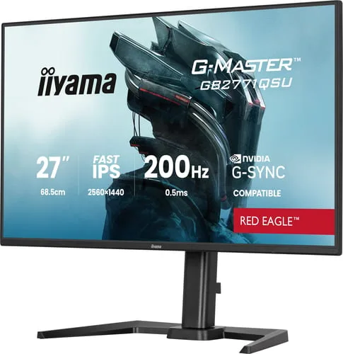 Iiyama G-Master GB2771QSU-B1 - 27" WQHD 200Hz Fast IPS 0.5ms avec Pivot G-Sync Adaptive Sync-Seconde Vie-Tr — vue 3