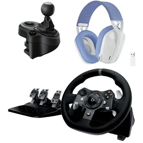 Logitech G920 + Driving Force Shifter + G435 Blanc — vue 1