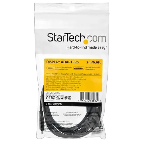 StarTech Cable - USB C to DP 1.2 - 6.6ft - 4K 60 — vue 5