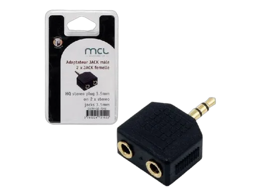 Adaptateur Jack 3.5/2xJack 3.5 mâle/femelle-Noir