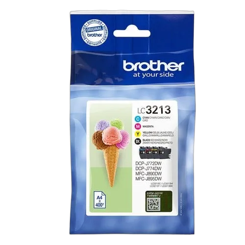 Brother - Noir, Cyan, Magenta, Jaune - LC3213VAL — vue 3