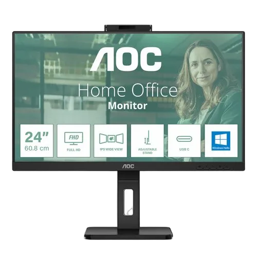 AOC 24P3CW - Webcam FHD intégrée et USB-C jusqu'à 65 W — vue 1