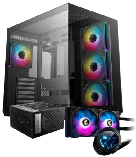 Deepcool CG530 4F Noir + MPG A1000GS PCIE5 + WaterForce X 280 — vue 1