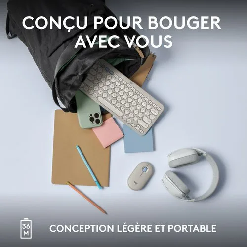 Logitech PEBBLE KEYS 2 K380S TONAL WHITE — vue 13