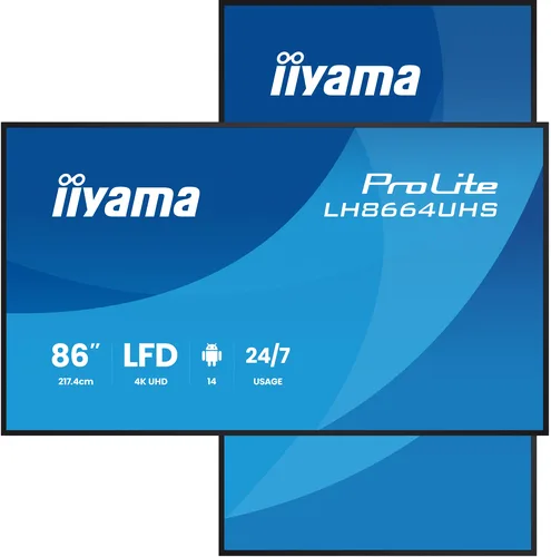 Iiyama LH8664UHS-B3AG - 85.6" 4K IPS 8ms Android14 iiShare — vue 2