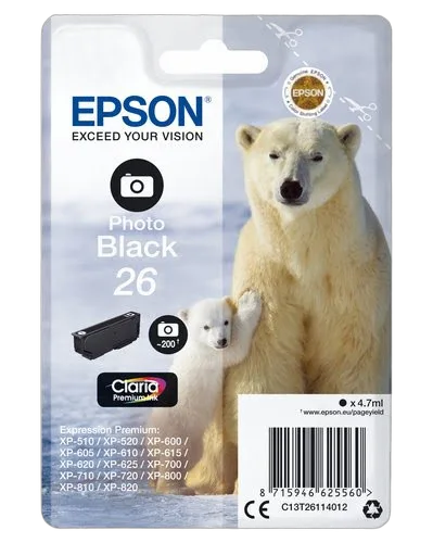 Epson Ink/26 Polar Bear 4.7ml PBK SEC — vue 1
