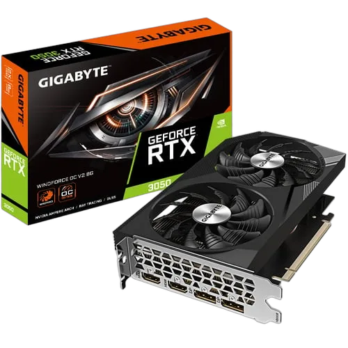 Gigabyte GeForce RTX 3050 Windforce OC V2 8Go, vue 1