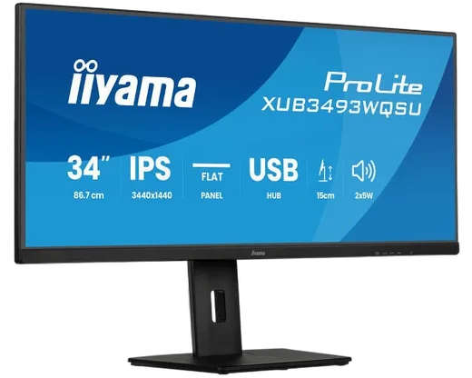 Iiyama XUB3493WQSU-B6 - 34" UWQHD 120Hz IPS PIP FreeSync — vue 1