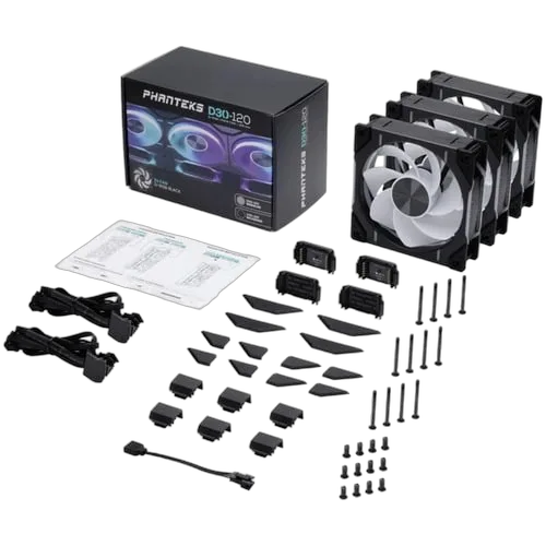 Phanteks D30 Reverse Black (Pack de 3x120 mm) D-RGB — vue 10