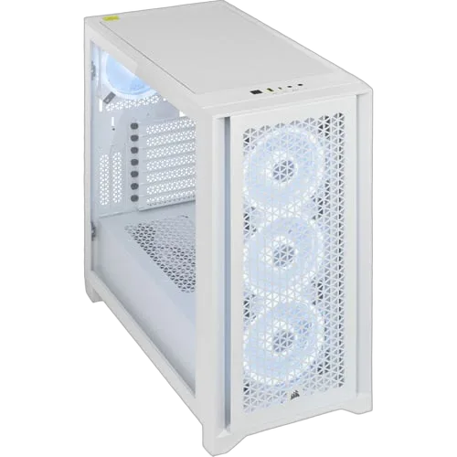 Corsair iCUE 4000D Airflow RGB TG Blanc - MT/Sans Alim/ATX — vue 4