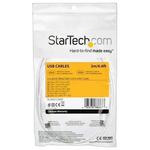 StarTech Cable - White USB C Cable 2m — vue 5