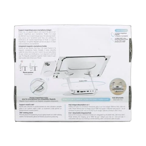 T'nB iClick Support notebook - 6 ports - Gris — vue 4