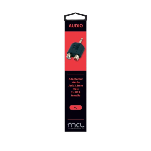 MCL Samar Adaptateur Jack 3.5mm/2xRCA mâle/femelle - Noir