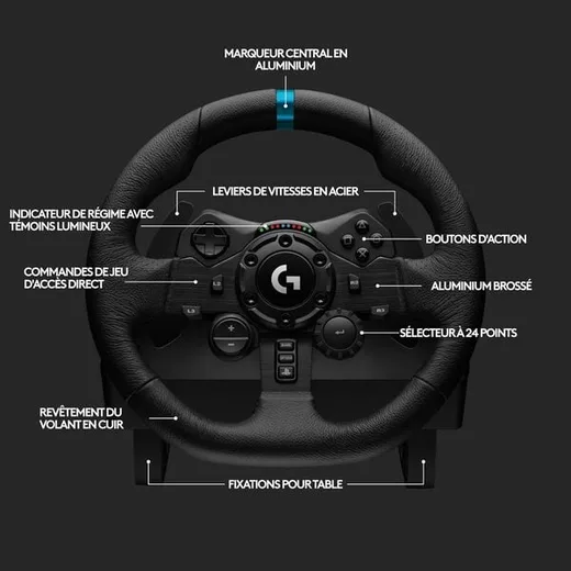 Logitech G923 Racing Wheel & Pedals PC et Playsation Edition — vue 3