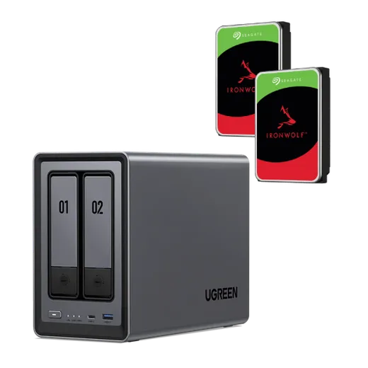 UGREEN DXP2800 - 2 Baies avec 2 disques 4To IronWolf — vue 1