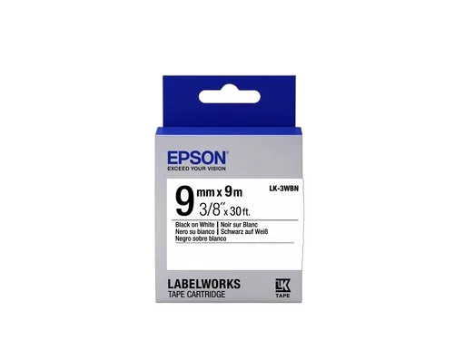Epson TAPE LK-3WBN STD BLK-/WHT 9/9 — vue 1
