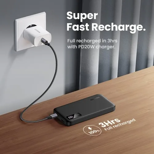 UGREEN USB-C + USB-A - 2 ports - 10000mAh - 20W - Noir — vue 6