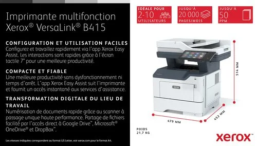 Xerox VERSALINK B415 A4 47PPM DUPLEX — vue 6