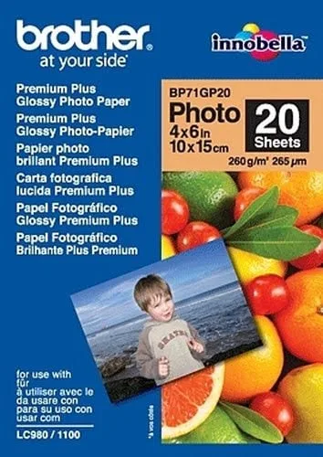 Brother Paper/Photo Glossy 6x4" 20sheets — vue 1