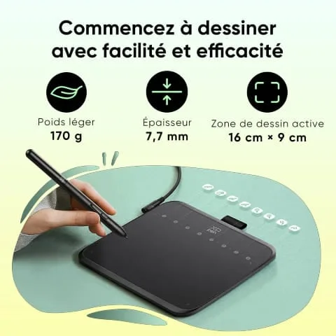 XPPEN Deco  640 IT640 - 5080LPI 6" Noir — vue 3