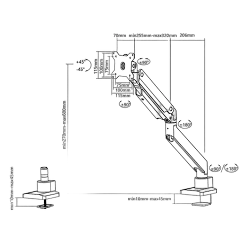 NewStar Desk mount 10-49" desk clamp BLACK Plus — vue 6