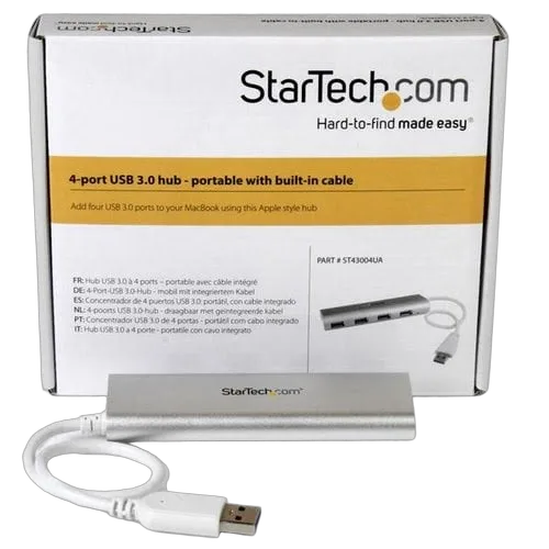 StarTech 4 Port Portable USB 3.0 Hub - Aluminum — vue 5