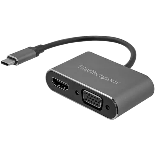 StarTech USB C to VGA and HDMI Adapter - Aluminum — vue 1
