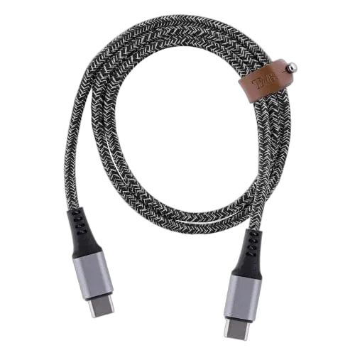 Câble USB-C vers USB-C - 1,5m nylon RPET - Noir