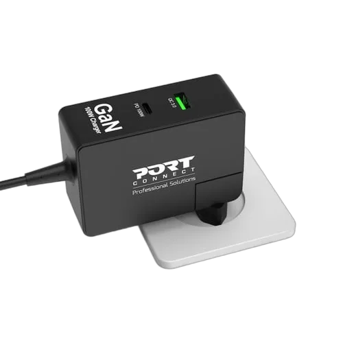 Port Chargeur international GaN USB-C 100W - 2 ports - Noir — vue 8