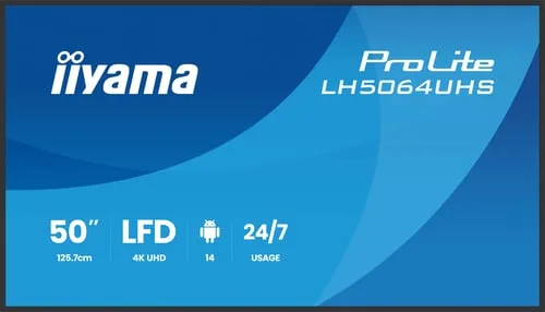 Iiyama LH5064UHS-B1AG - 50" 4K IPS 6.5ms Android 14 OS iiShare Wifi — vue 1