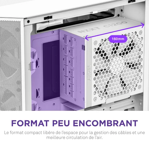 NZXT ATX 1200W - 80+ Gold - C1200 Blanc — vue 14
