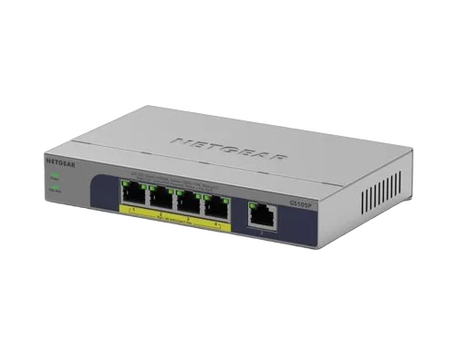 Netgear 5PT GB UNMANAGED SWCH W/POE+ — vue 3