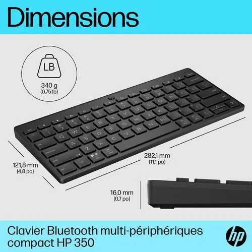 HP 350 BLK Compact Multi-Device KBD — vue 14