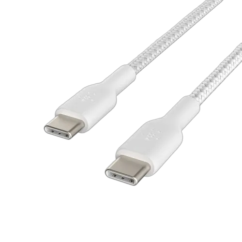 Belkin USB-C to USB-C Cable Braided 1M White — vue 1