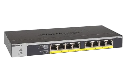 Netgear 8PT POE/POE+GIGABIT UNMANAGED SWCH — vue 3